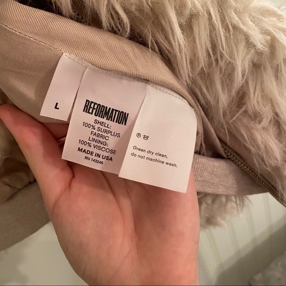 Reformation Freddie Faux Fur Bomber Jacket - Picture 4 of 5